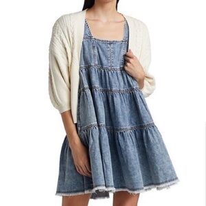 En Saison Short Sleeve Denim Babydoll Dress SZ S